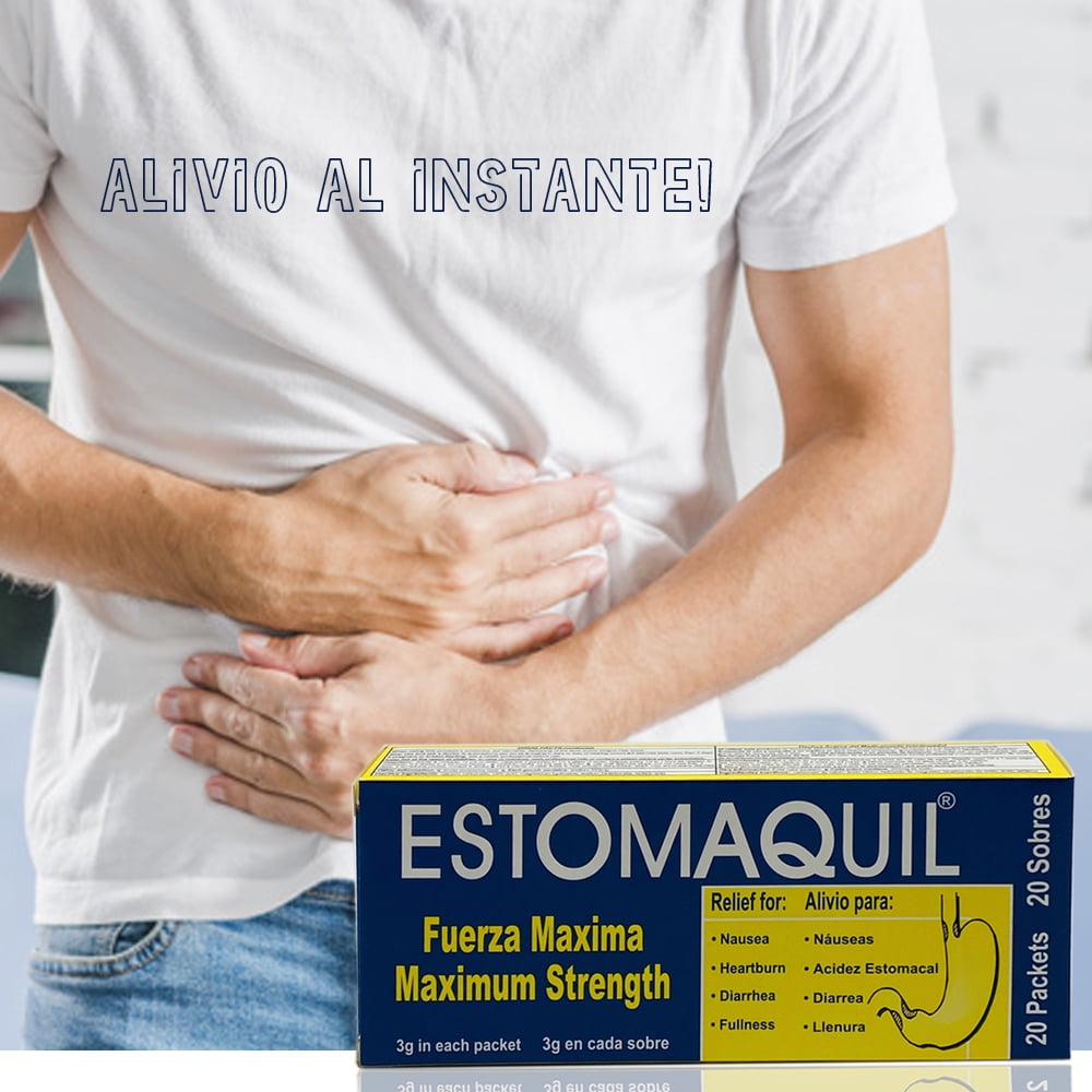 ESTOMAQUIL, Maximum Strength Powder, Help You Relief Nausea Heartburn, Stomach Inflammation, 20 Count (Pack of 1)