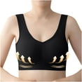 thumbnail image 7 of LLYWEY Women Bras Push up Woman Bras No Wire Ladies Bralette Bra Style-1310 Women's Plus Convertible Bra Feature Adult Female Wireless Sports Bras Black 44B, 7 of 7