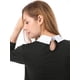 thumbnail image 5 of Minivestido corto acampanado Allegra K Negro S con cuello En contraste para mujer, 5 of 6