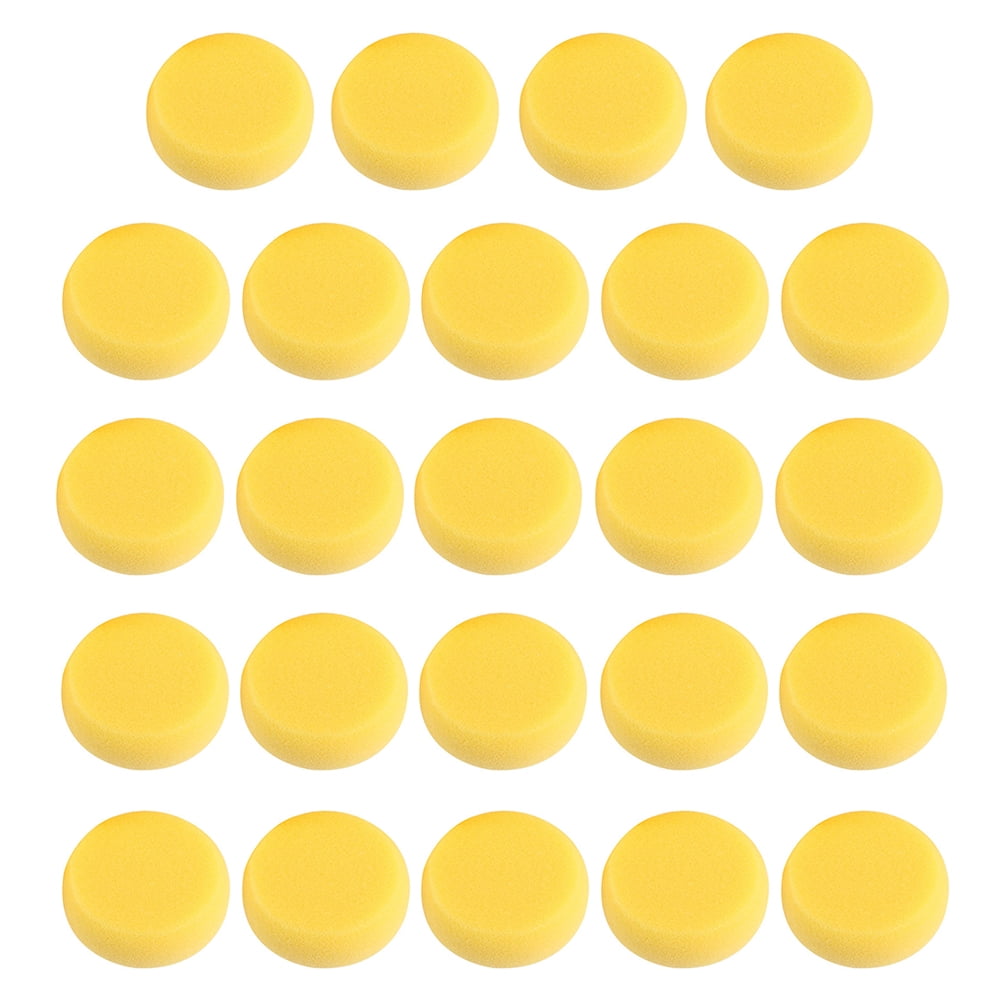 1 Set 24Pcs Round Watercolor Artist Sponges Art Craft Sponges (Yellow)