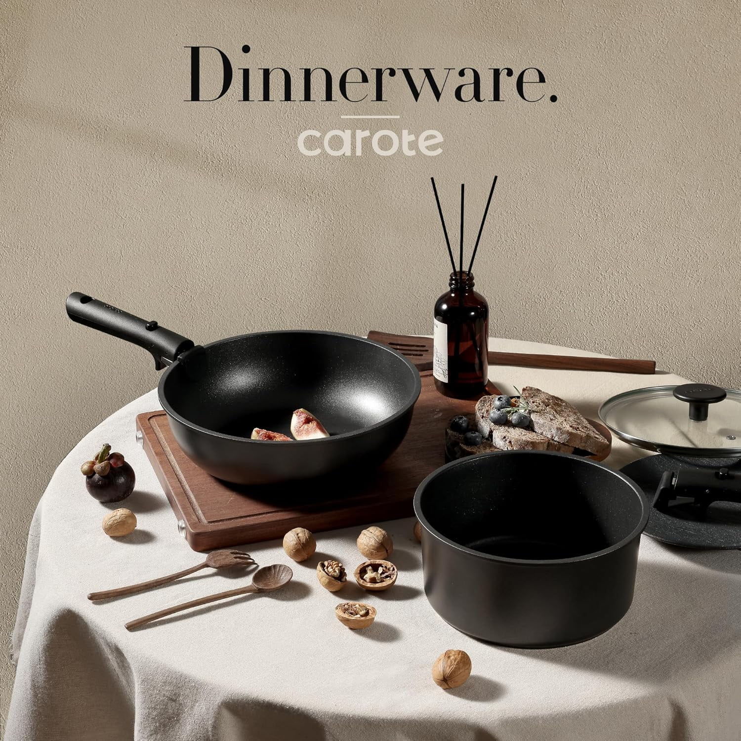 Carote Detachable Handle - Universal Removable Handle for Pots and Pans, Black