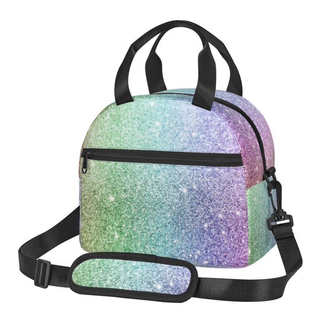 Easygdp Beautiful Glitter Caja de Almuerzo para Mujeres y Hombres, Bolsa de Almuerzo Insulada, Bolsas Reutilizables Impermeables para Viajes, Trabajo y Picnics
