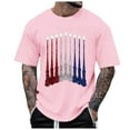 thumbnail image 2 of Caqnni Men's 4th of July Shirts American Flag Patriotic Shirts Short Sleeve USA Memorial Day(Pink,L), 2 of 4