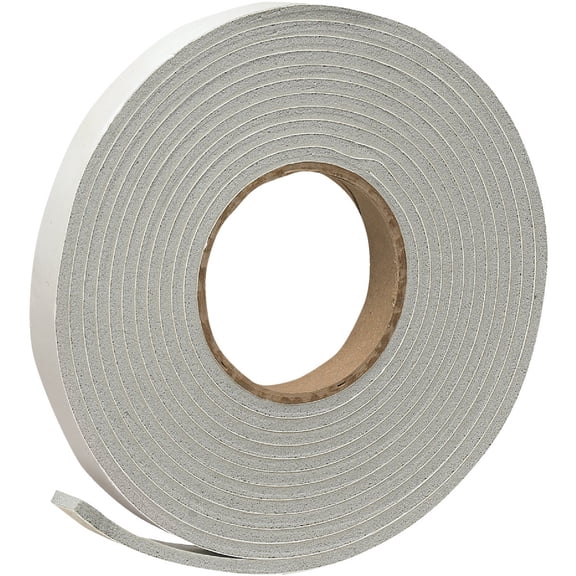 THERMWELL Gray Vinyl Foam Weatherstrip Tape,  3/4 x 3/16-In. x 17-Ft. V449H