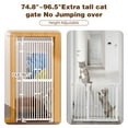 thumbnail image 4 of XJD 71" Extra Tall Cat Gate – Fits 30.31"-38.2" Wide Openings, Auto-Close, Narrow 1.37" Gaps, No-Drill Pressure Mount, Double Opening Design Pet Gate, White, 4 of 11