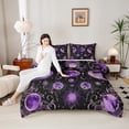 thumbnail image 6 of Manfei Hippie Gothic Moon Bedding Comforter Set for Teens, Mystic Purple Mandala Twin Comforter Sets, Tribal Southwestern Reversible Bedding Set, Luxury Bedroom Decor, 2 Pieces, 6 of 9