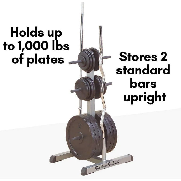 Body Solid GSWT Standard Weight Plates Tree Bar Holder 1000 lb Capacity Plate Storage Rack with Central Load Distribution Durable Powder Coat Finish Walmart