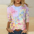 thumbnail image 2 of YDLCAFD T-Shirt Imprimé à Manches Courtes et Col Rond pour Femmes de Pâques, 2 of 5