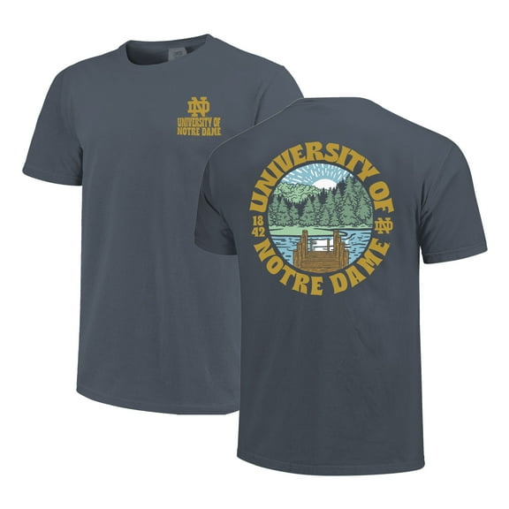 Men's Navy Notre Dame Fighting Irish Comfort Colors Thick Lined Landscape T-Shirt