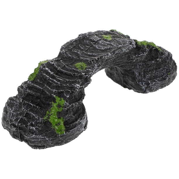 Plataforma de descanso para reptiles, roca para tanque de tortugas, plataforma de escalada para reptiles, escondite para tortugas, puente de resina para acuario, accesorios para hábitat de tortugas