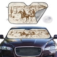 thumbnail image 2 of Haiem Western Desert Cowboys1 Car Windshield Sun Shade - Blocks UV Rays Sun Visor Protector, Sunshade to Keep Your Vehicle Cool, Universal Fit SUV Van Sedan-Medium, 2 of 7