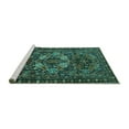 thumbnail image 2 of Ahgly Company Machine Washable Indoor Round Persian Turquoise Blue Traditional Area Rugs, 5' Round, 2 of 4