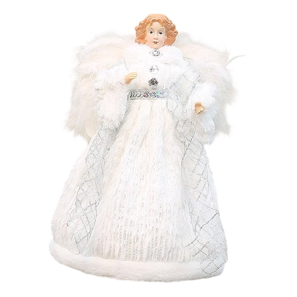 Muñeca de ángel en del , estatua creativa reutilizable, delicada figura de ángel, decoración navideña para dormitorio, mesa, cafetería, Blanco