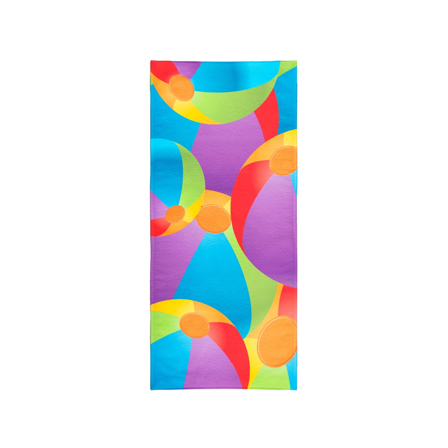 Printed Velour Beach Towel - 30 x 60 - Beach Ball Design - 100% Cotton