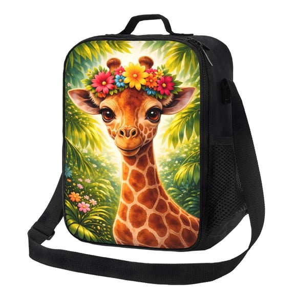 Cute Giraffe Lunch Bag Insulated Thermal Lunch Box with Shoulder Strap & Handle for Women and Men