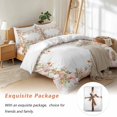 thumbnail image 7 of Thanksgiving Pink Bedding Duvet Cover Set Full Size 4 Pieces Pumpkin Fall Sunflower Soft Twill Plush Quilt Cover, Include 1 Duvet Cover 1 Flat Sheet And 2 Pillow, 7 of 7