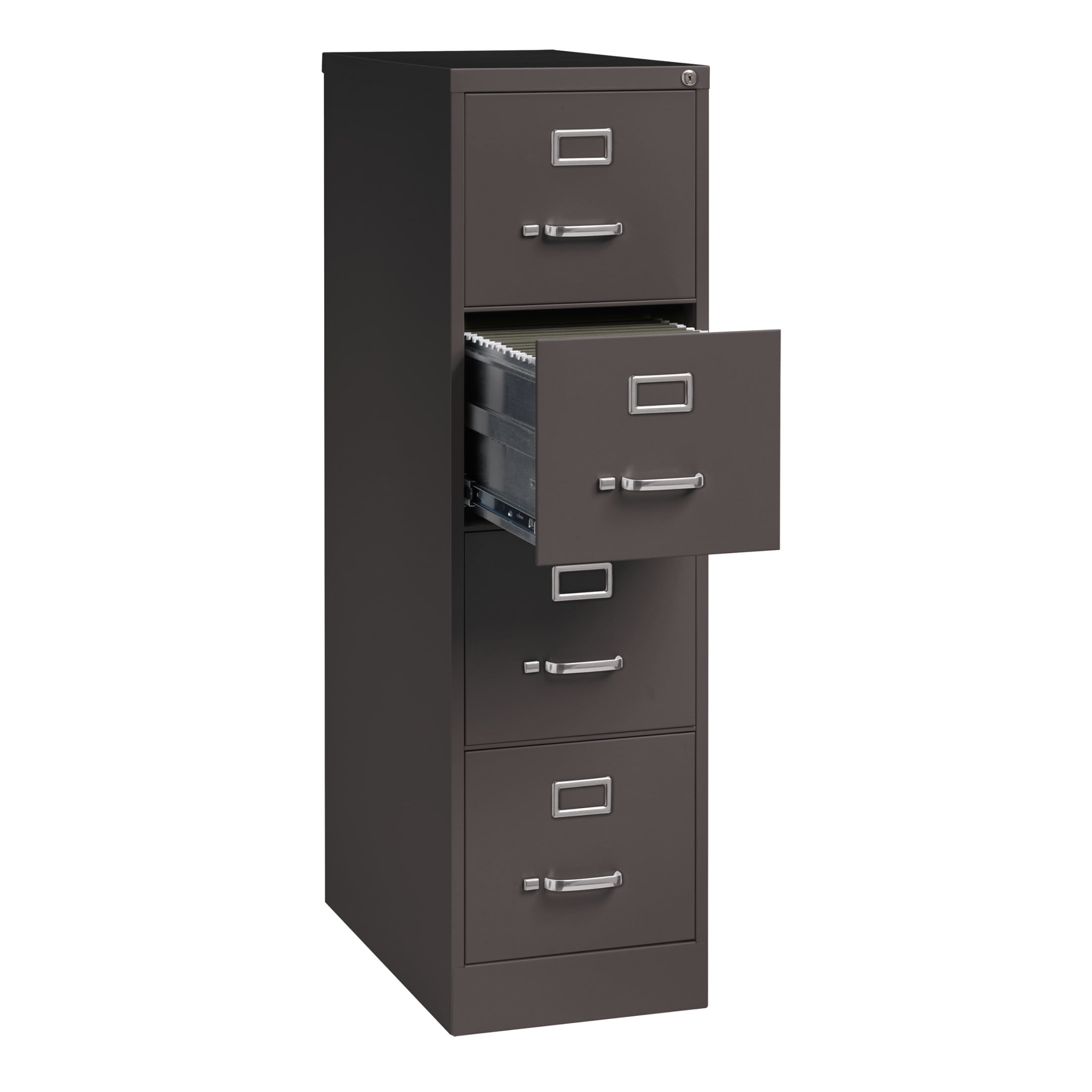 Hirsh 26.5" Deep 4 Drawer Letter Width Vertical File Cabinet, Commercial Grade, Medium Tone Brown