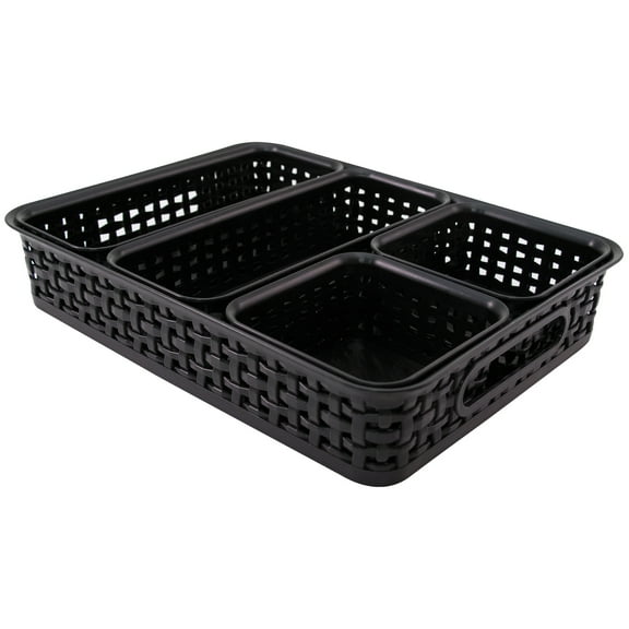 Advantus 5-pack Plastic Weave Bins