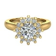 thumbnail image 4 of Classic Floral Halo Diamond Engagement Rings Round Brilliant Diamond Ring 14K Gold 1.05 Carat (F,VS1), 4 of 5