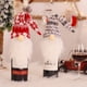 thumbnail image 3 of Bewildely Cubierta de botella de vino de felpa de Navidad sin rostro anciano tejido manga rayas sombrero de comedor decoraciones gnomos Kits de decoración para fiestas Gris blanco, 3 of 6