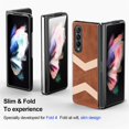 thumbnail image 3 of Allytech for Samsung Galaxy Z Fold 4 Ultra-Thin Folding Case, PU Leather Case with Wireless Charging Heavy Duty Full Body Protective Case for Samsung Z Fold 4 7.6" 5G 2022 Ladies Women Men, Brown, 3 of 10