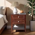 thumbnail image 2 of Tcbosik 2-Drawer Nightstand, 22 Inch Bedside Table with Storage Shelf, Accent End Table for Small Space, Living Room, Bedroom, Brown, 2 of 7