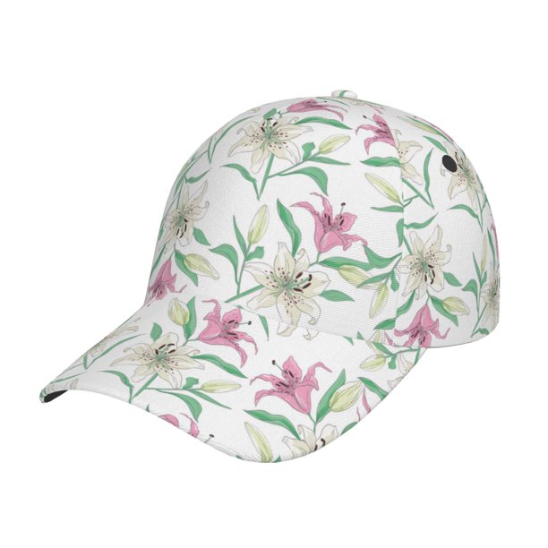 Fotbe Lilies Flowers Gorro Clásico de Béisbol, Gorra Ajustable con Broche Snapback, Gorro de Exterior de Algodón Suave