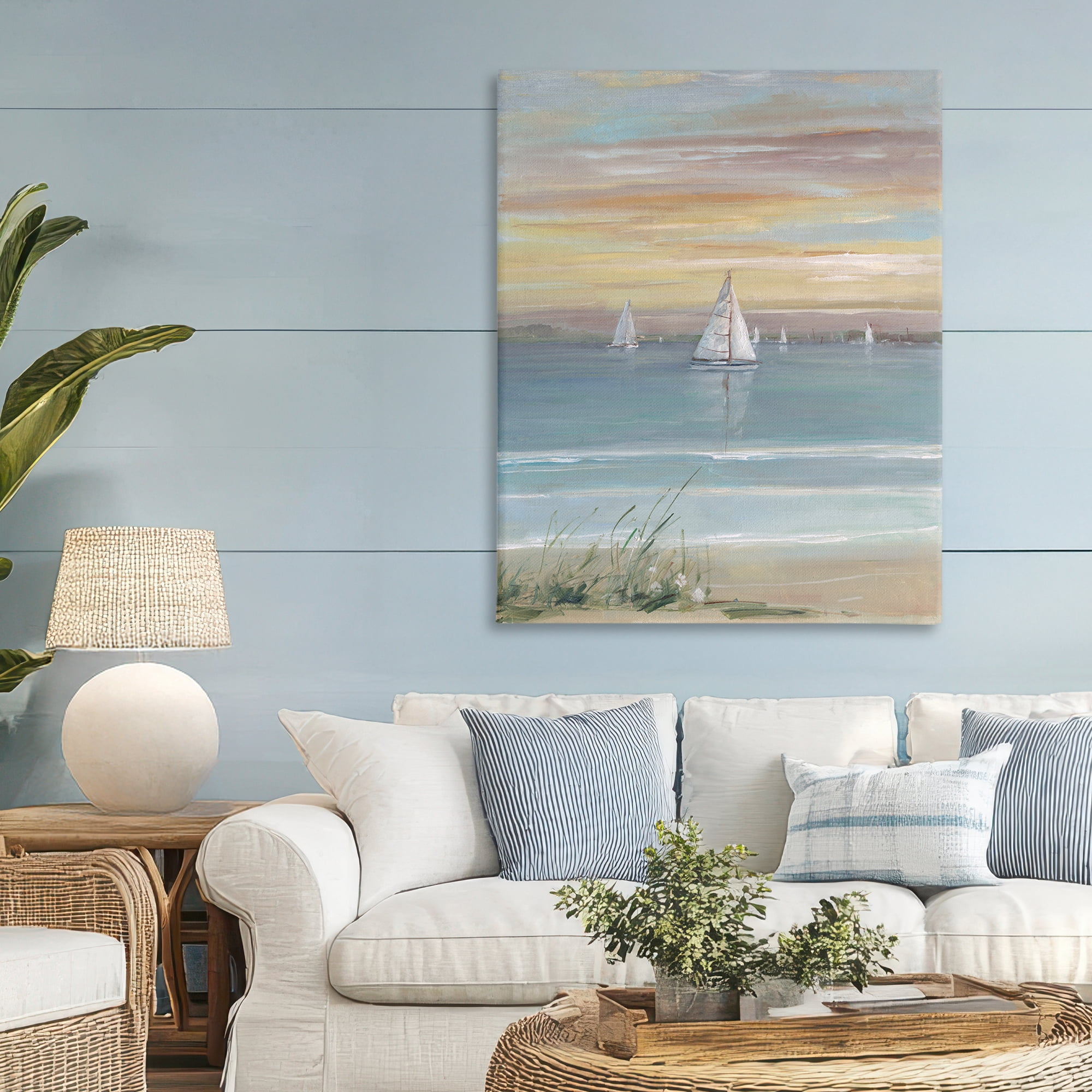 Stupell Industries Coastal Sailboats At Twilight Canvas Wall Art, design by Sally Swatland
