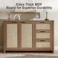 thumbnail image 2 of OAKHAM Rattan Sideboard Buffet, 3 Drawer Storage Cabinet for Living Room, Entryway, Special Walnut, 2 of 6
