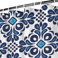 thumbnail image 3 of Waterproof Blue Decorative Floral Shower Curtain 72x72 Inch Boho Style Polyester Unique Shower Curtain for Bathroom Hotel Home Decor with 12 Plastic Hooks, 3 of 5