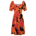 thumbnail image 6 of Hanalei Hawaiian Floral Camo Aloha Shirt Print - Red Orange & Black Sleeveless Dress loose wom's dress Dress, 6 of 7