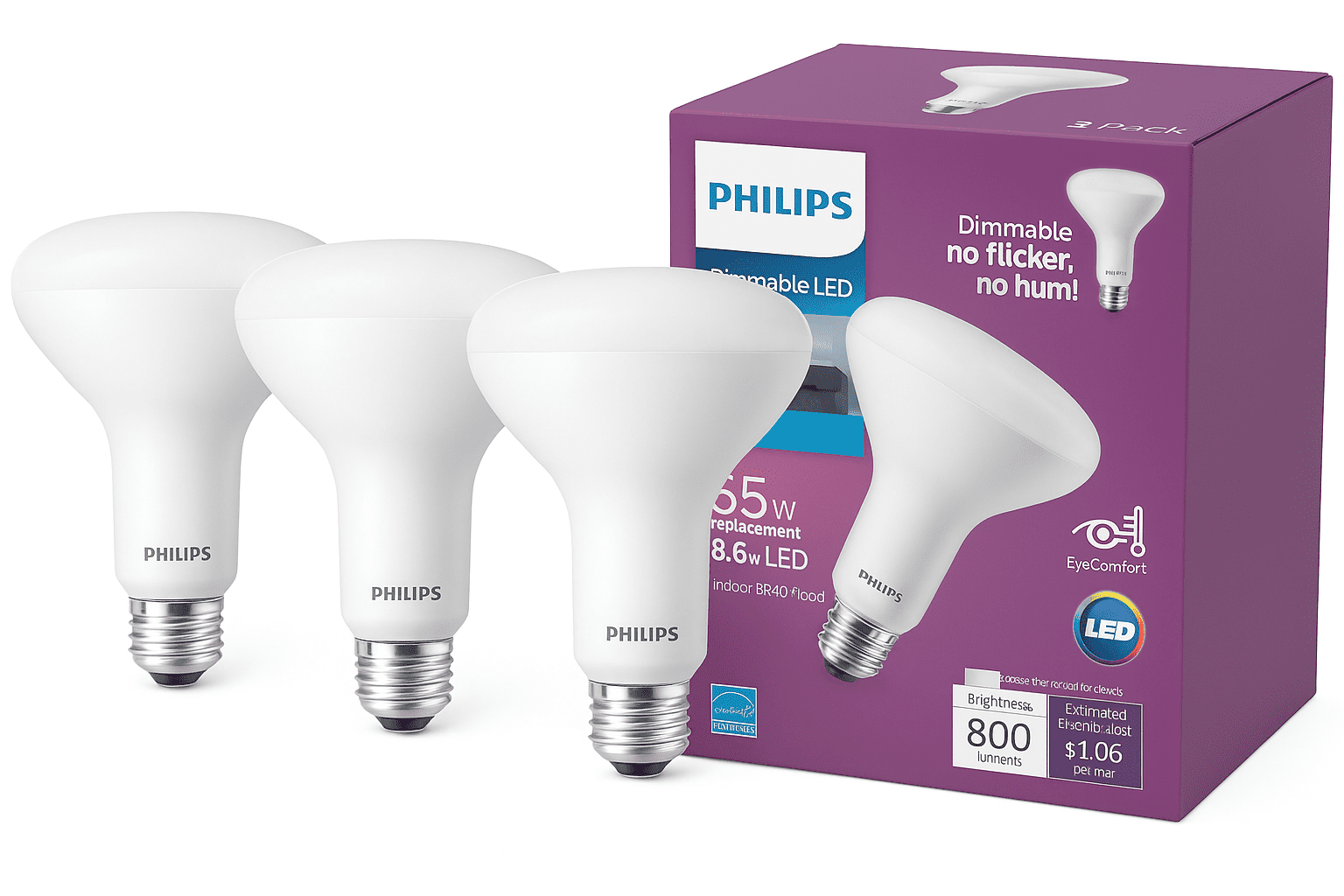Philips 65w Br40 Sw Wg Led Bulb 576512 - Walmart.com