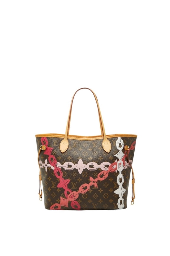 Pre-Owned Louis Vuitton Monogram Bayprint Neverfull MM Tote Bag Shoulder M41991 Brown Pink...