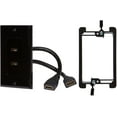 thumbnail image 1 of Buyer's Point HDMI Wall Plate [UL Listed] 2 Port Insert 6-Inch Built-in Flexible Hi-Speed HDMI Cable with Ethernet- Decora Style 2-Piece Pigtail Jack/Plug for Dual Outlet Port Pack of 1 Black Kit, 1 of 8
