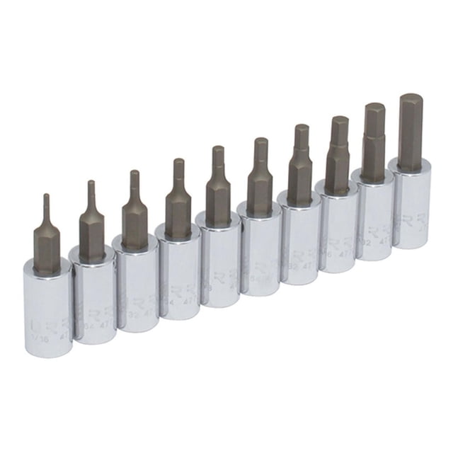 Juego De 10 Dados Punta Hexagonal 1/4 Pulgadas En Riel Urrea Urrea 4770-10