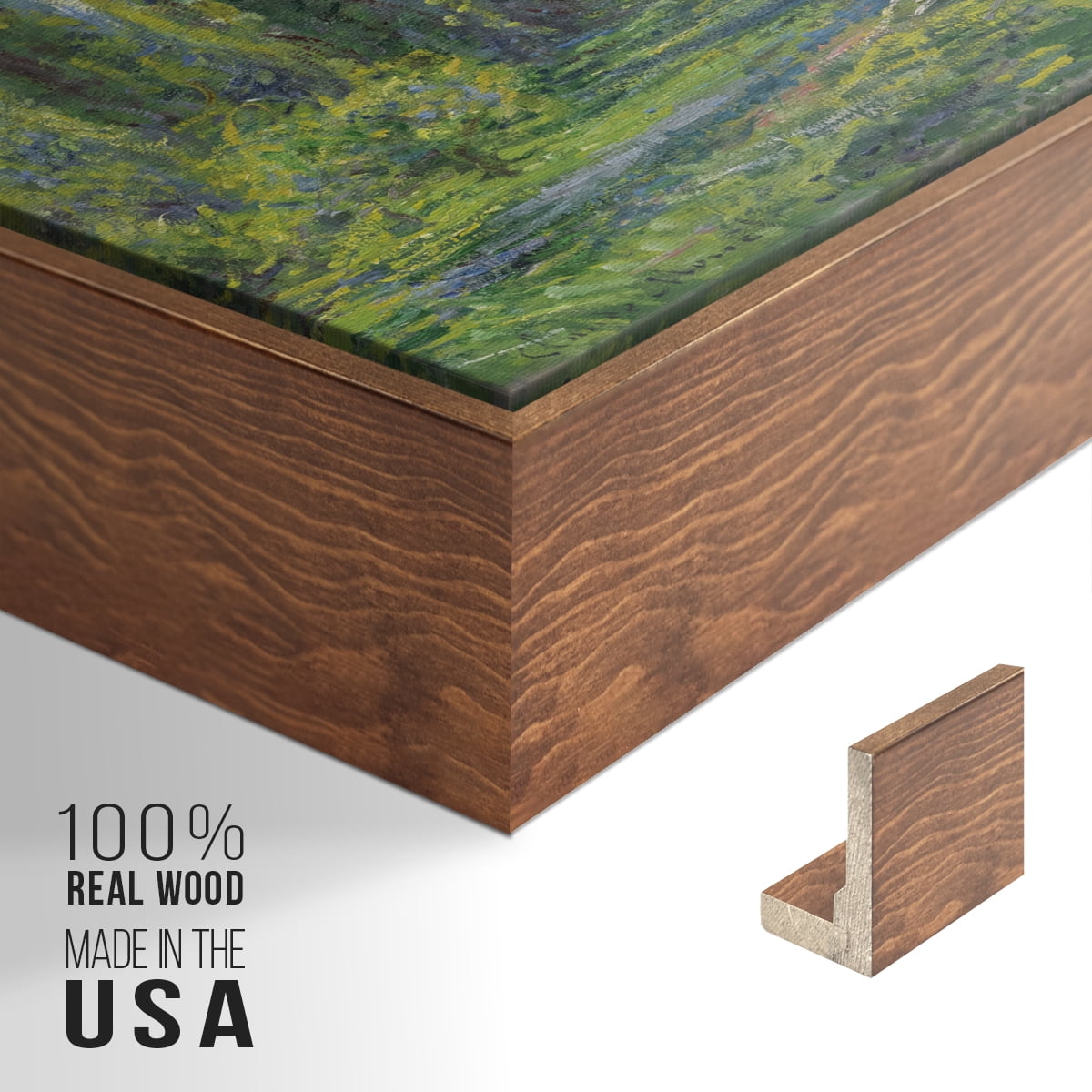 Vintage Landscape-CIV By Wexford Home Framed in Walnut Wood Gallery Wrapped Canvas 27 in. x 41 in.