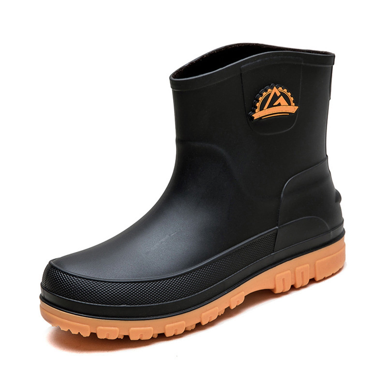 Men Waterproof Garden Slip-On Short Boots Rain Boots Breathable Lightweight Mid Calf Deck Fishing Outdoor Slip Resistant Shoes for Outdoor Activities
