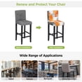 thumbnail image 5 of Burnt Orange Grey Oil Painting Bar Stool Cover Set of 2, Abstract Modern Geometric Stretch Bar Chair Cover, Removable Washable Pub Counter Stool Chair Slipcover for Kitchen Dining Room Pub Cafe, 5 of 9