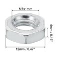 thumbnail image 2 of Uxcell M7x1.0 Steel Hex Nuts 60 Pcs Metric Thread Zinc Plated Finished Hardware Nuts Screw Bolt Fasteners 4mm Tall, 2 of 5
