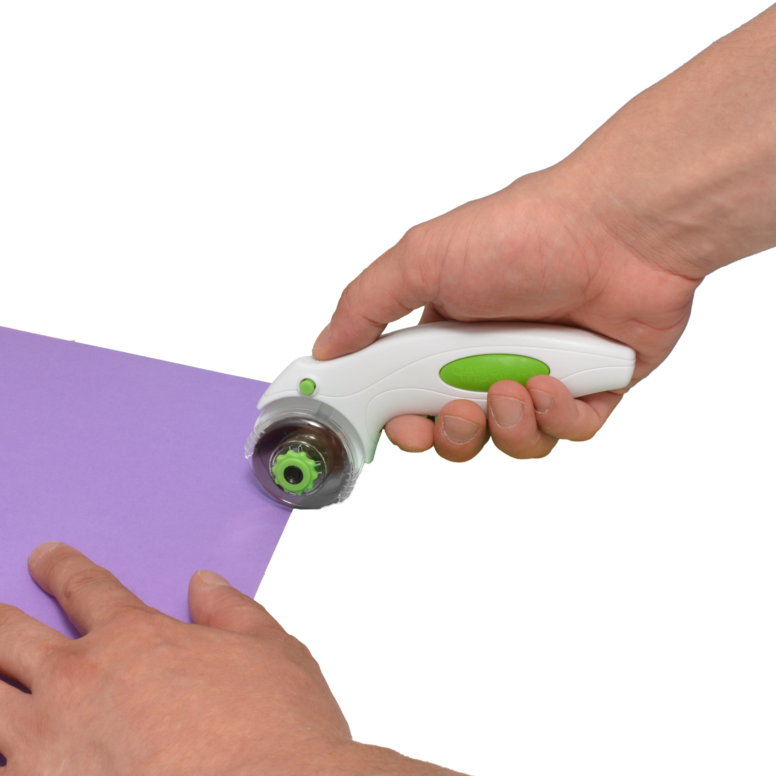 Westcott 45mm Rotary Fabric Cutter, Carbo Titanium Blade, Green and White, Craft & Sewing Tool, 1-Count