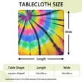 thumbnail image 2 of Colorful Rainbow Tie Dye Spiral Pattern Square Fitted Tablecloth with Elastic Edge,Square Table Cover,Washable Elastic Table Cover for Home Kitchen Party Decor 34"x34", 2 of 6