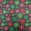 Seasonal Colorful Snowflakes Cotton - 1/2 Yard Precut