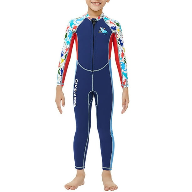 Titis de neopreno Traje de buceo a prueba de frío Niños con traje de hidromasaje de manga larga Pantalones largos de una sola pieza Fullsuit Fullable Snorkel Set l 2.5mm Scienceny OD003648-03