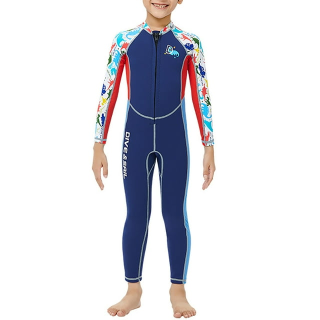 Naiovety Trajes de neopreno de 2,5 MM, traje de buceo térmico de dibujos animados, traje de neopreno para niños de secado rápido, conjunto de Deportes acuáticos azul marino L Naiovety OD003648-03