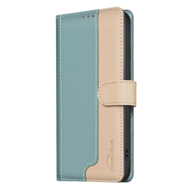 Premium RFID Blocking Wallet Case for Motorola Moto G55 5G with 3 Card Slots & Stand Green