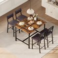 thumbnail image 5 of Huisuilinss Dining Table Set For 4,5-Piece Kitchen Table Set With Counter Height Table & 4 Upholstered Bar Stools,Wood Dining Table Set With Footrest & Corner Protector For Small Space Apartment Pub, 5 of 9