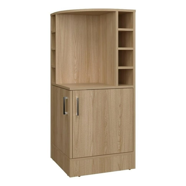 FM FURNITURE Toyei Bar Cabinet with Bottle Rack Engineered Wood Beige
