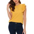 thumbnail image 1 of INSPIRE CHIC Blouse Décontractée d'Été pour Femme à Col Rond et Manches Courtes TP Jaune, 1 of 5