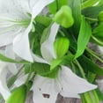 thumbnail image 3 of Zukuco 5PCS Artificial Tiger Lily Latex Real Touch Flower Home Wedding Party Decor (White), 3 of 8