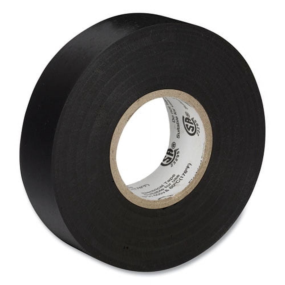 Pro Electrical Tape, 1" Core, 0.75" X 66 Ft, Black | Bundle of 10 Rolls